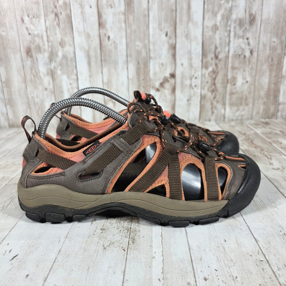 Keen Arroyo II Womens Hiking Sandals Brown Coral Orange Waterproof Leather Shoes